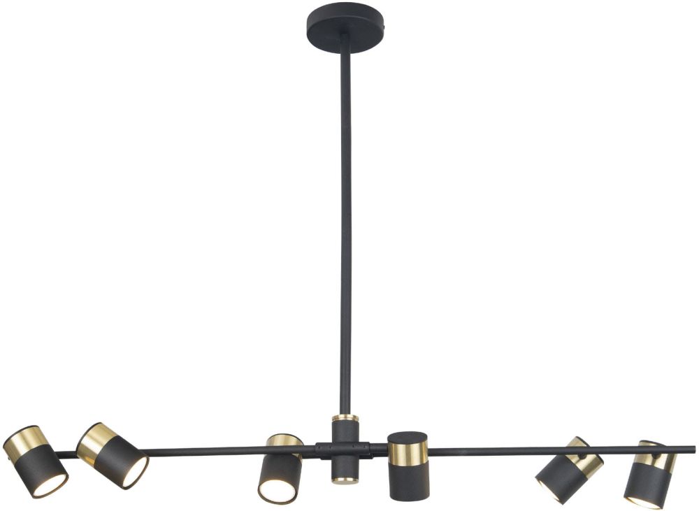 MaxLight Puma plafonnier 6x5 W noir-doré P0409