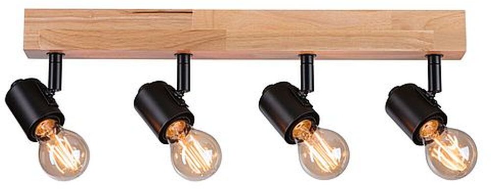 Paulmann Arvid plafonnier 4x20 W noir-bois 66773