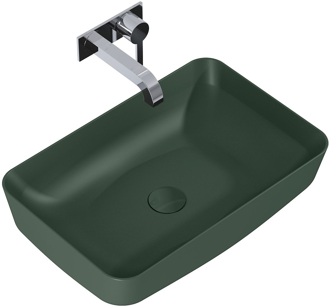 Elita Nomia lavabo 50x39 cm rectangulaire à poser vert RE040500057010