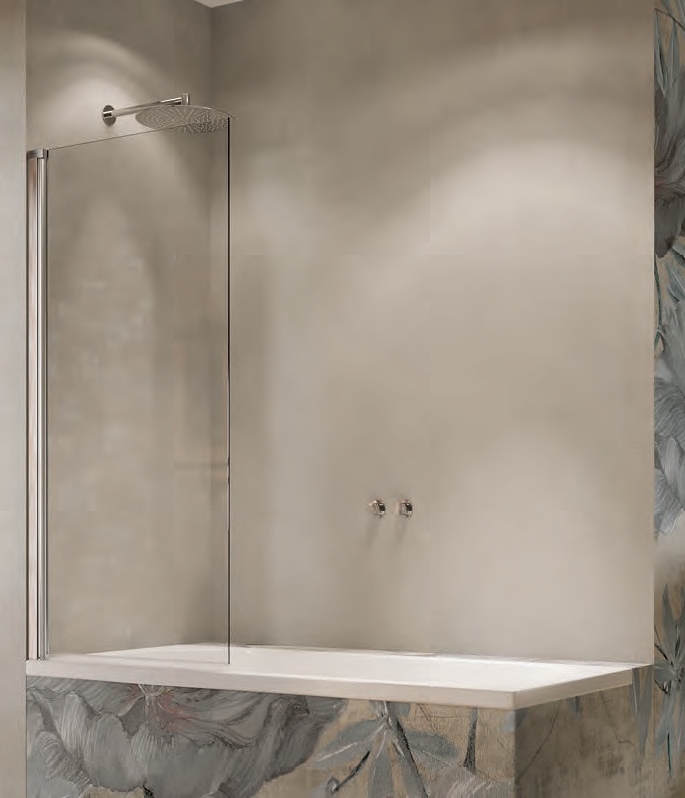 Huppe Solva TG paroi de baignoire 75 cm monobloc argenté brillant/verre transparent S26001.092.322