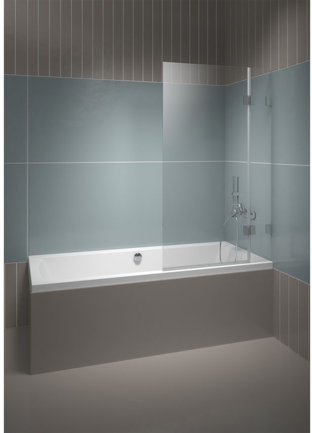 Riho Scandic paroi de baignoire 85 cm deux pièces noir mat/verre transparent G001144121