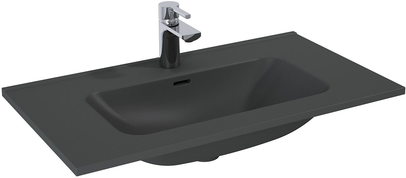 Elita Skappa lavabo 80.8x46 cm rectangulaire de meuble noir RE040803067160