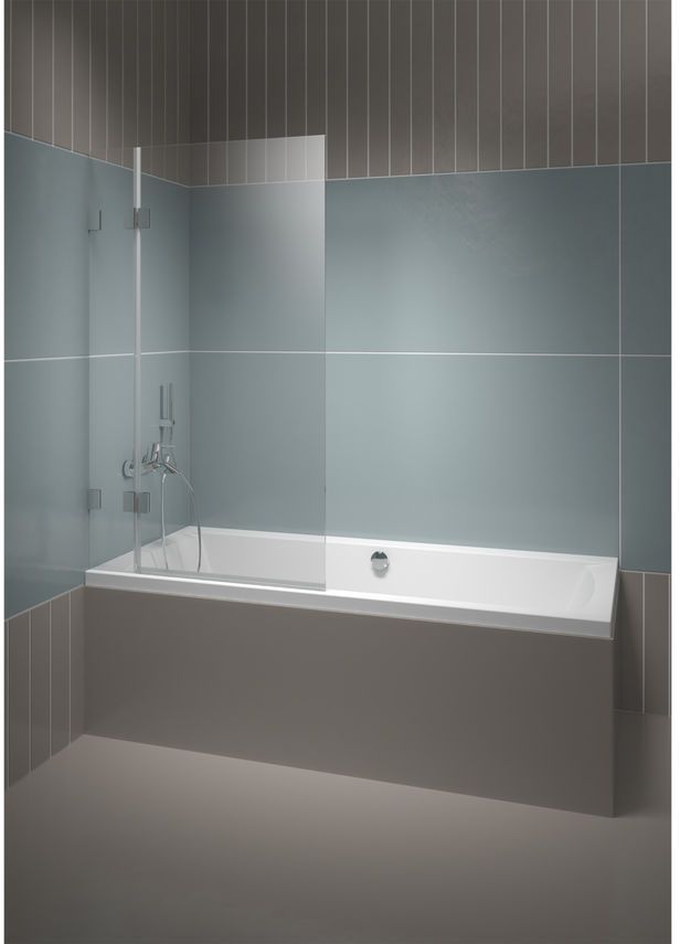 Riho Scandic paroi de baignoire 100 cm deux pièces noir mat/verre transparent G001149121