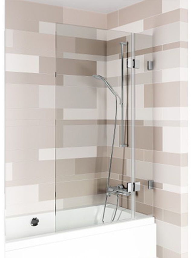 Riho Scandic paroi de baignoire 95 cm deux pièces noir mat/verre transparent G001156121