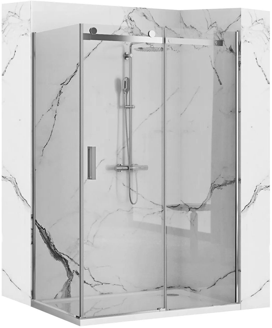Set porte de douche Rea Nixon-2 REA-K5003, paroi de douche Rea Nixon-2 REA-K5014