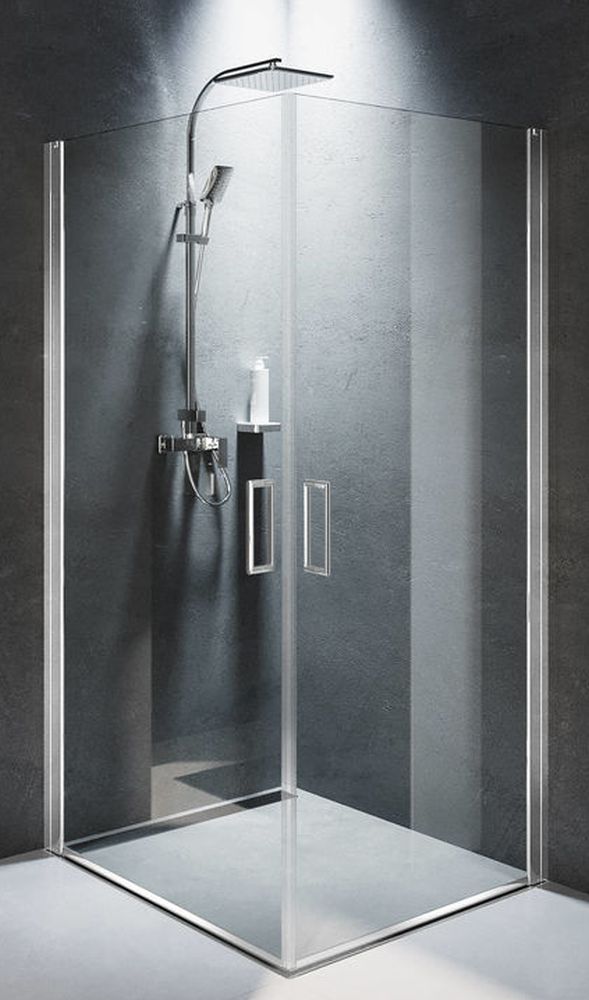 Riho Novik cabine de douche 90x80 cm rectangulaire chrome brillant/verre transparent G003022120