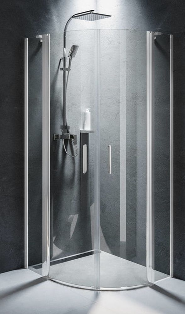 Riho Novik cabine de douche 90x90 cm semi-circulaire chrome brillant/verre transparent G003027120
