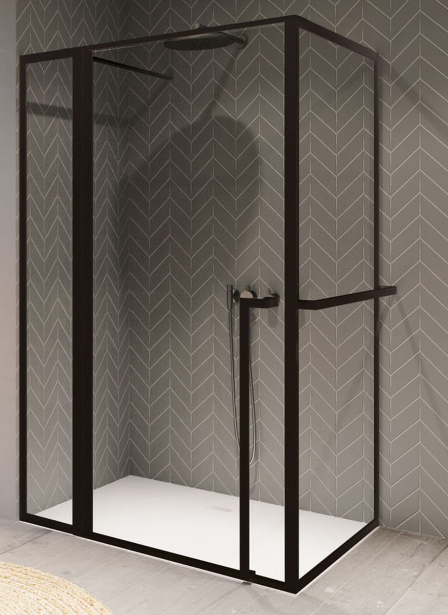Riho Lucid cabine de douche 110x90 cm rectangulaire noir mat/verre transparent G005017121