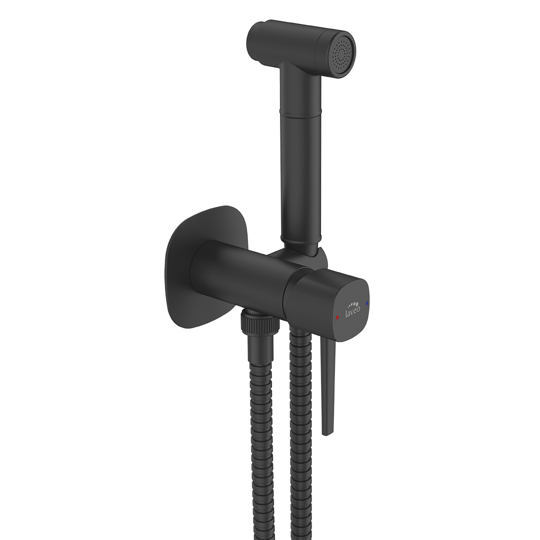 Laveo Pola mitigeur bidet avec kit de douche encastrée noir BAP731P