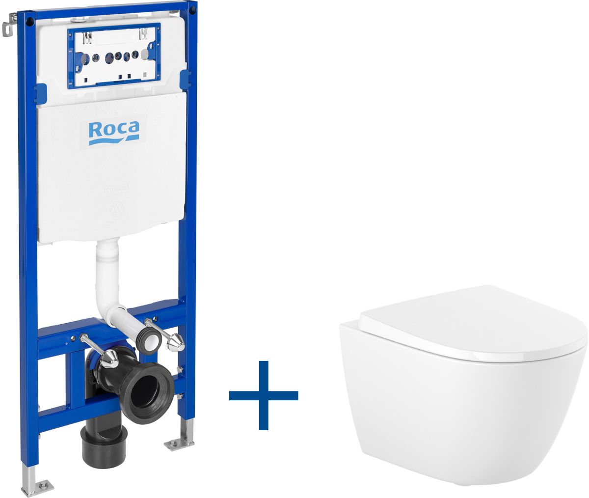 Roca Duplo One kit cuvette avec abattant et châssis A893106400