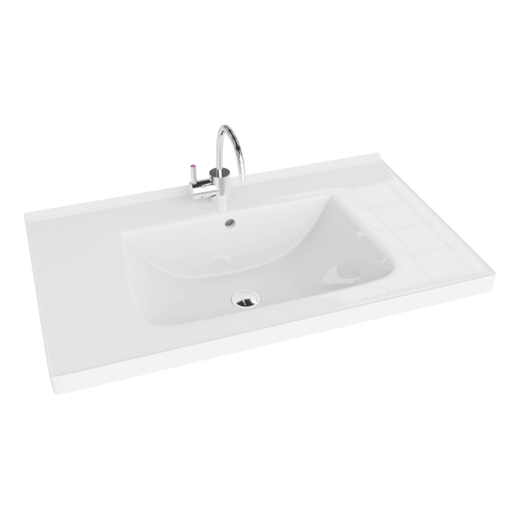 LaVita Kansas lavabo 81x49 cm rectangulaire de meuble-encastrée blanc 5908211416175