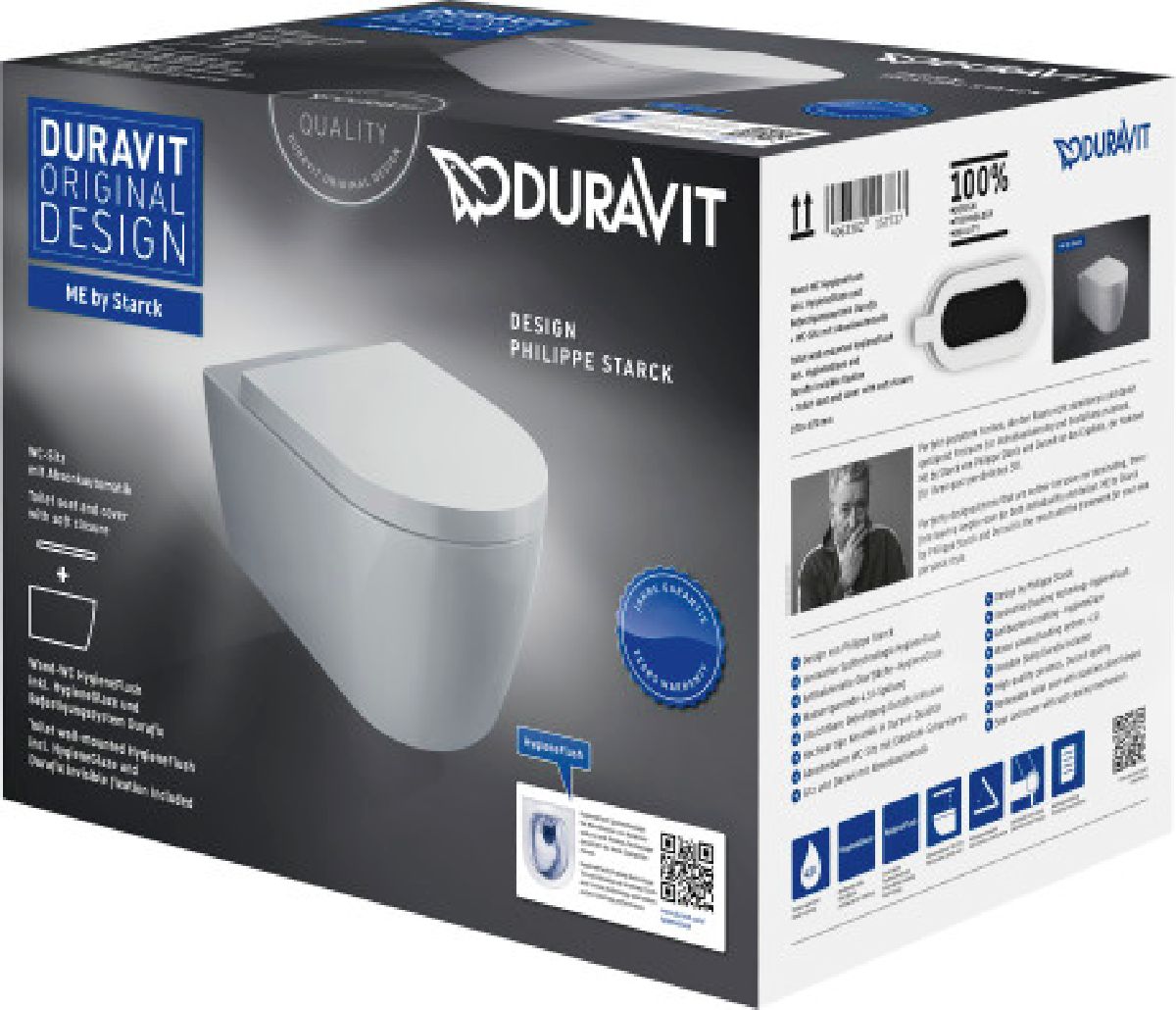 Duravit ME by Starck cuvette wc avec abattant à descente lente suspendue oui blanc 45790920A1