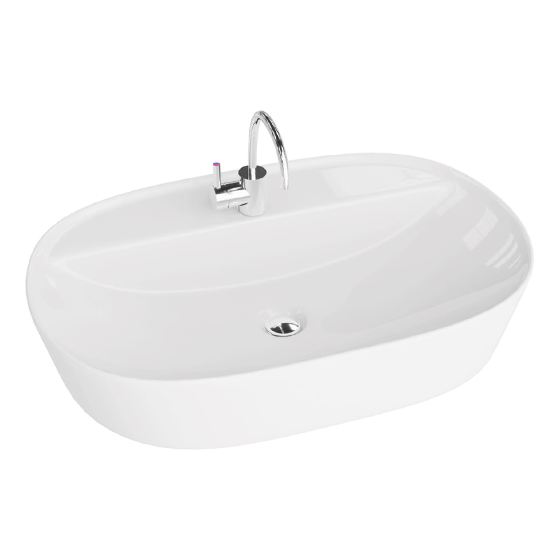 LaVita Pereya lavabo 60.5x40 cm ovale à poser blanc 5900378314110