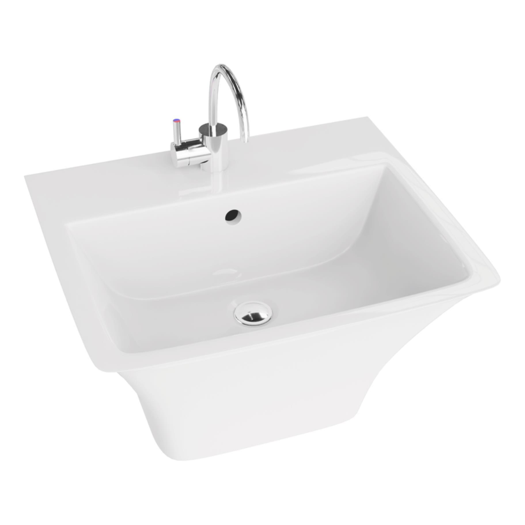 LaVita Ribera lavabo 53x44 cm carrée classique blanc brillant 5900378301653