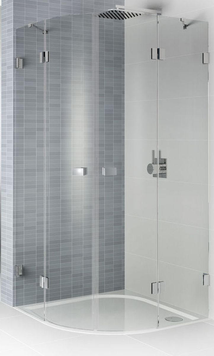 Riho Scandic cabine de douche 100x100 cm semi-circulaire noir mat/verre transparent G001108121
