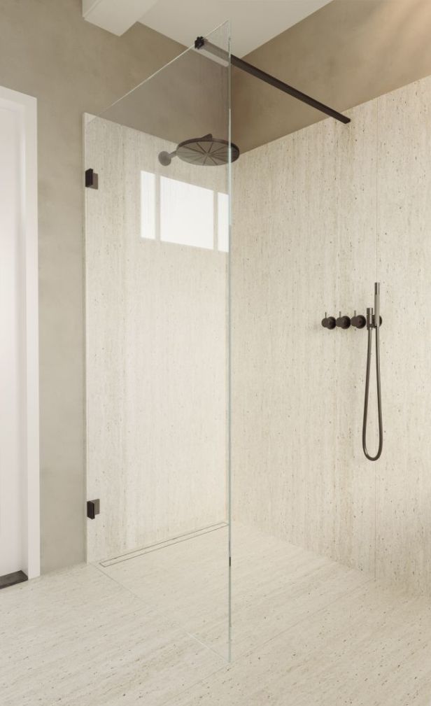 Riho Scandic paroi de douche walk-in 80 cm noir mat/verre transparent G001110121