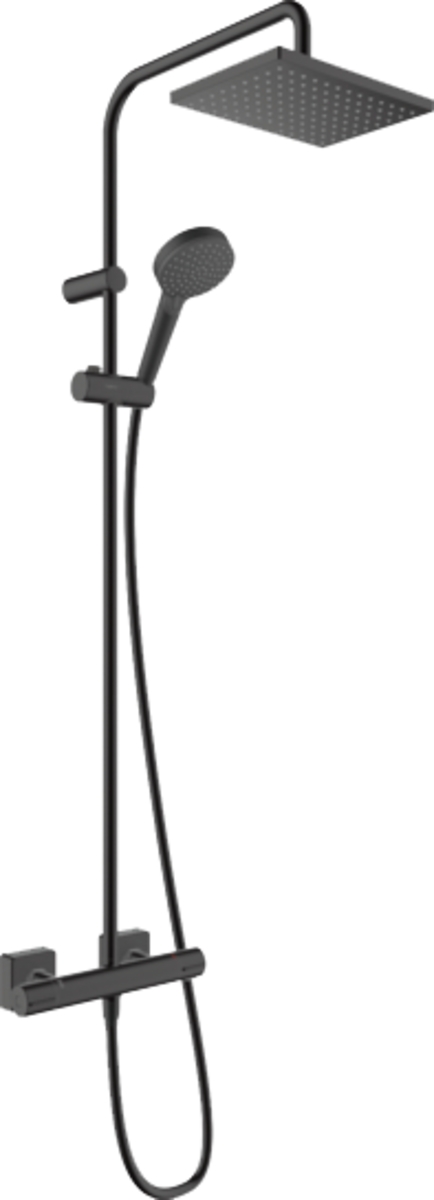 Hansgrohe Vernis Shape ensemble de douche mural avec thermostat oui noir 26097670