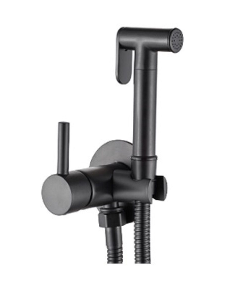 Invena mitigeur bidet avec kit de douche encastrée noir BP-00-B04