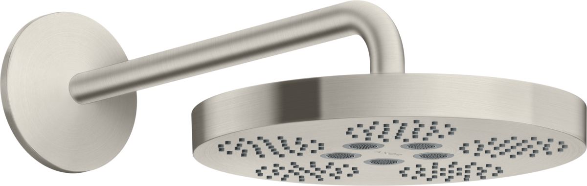 Axor One douche à effet de pluie avec bras 28x28 cm ronde acier 48491800