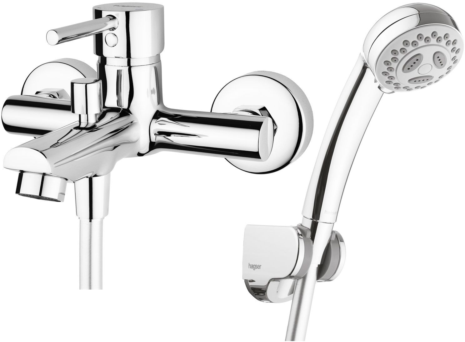 Set mitigeur bain-douche Hagser Lisa HGR10000034, tuyau de douche Hagser Ute HGR15000037, HGR60000037, HGR90000037