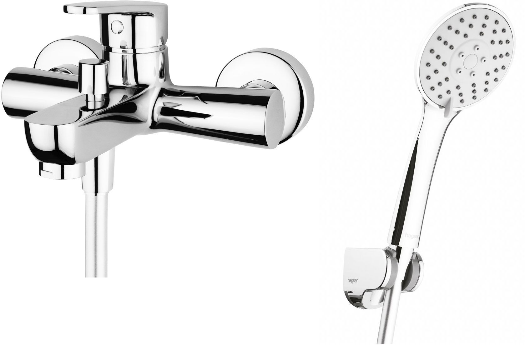 Set mitigeur bain-douche Hagser Della HGR30000034, pommeau de douche Hagser Lara HGR20000037, HGR15000037, HGR90000037