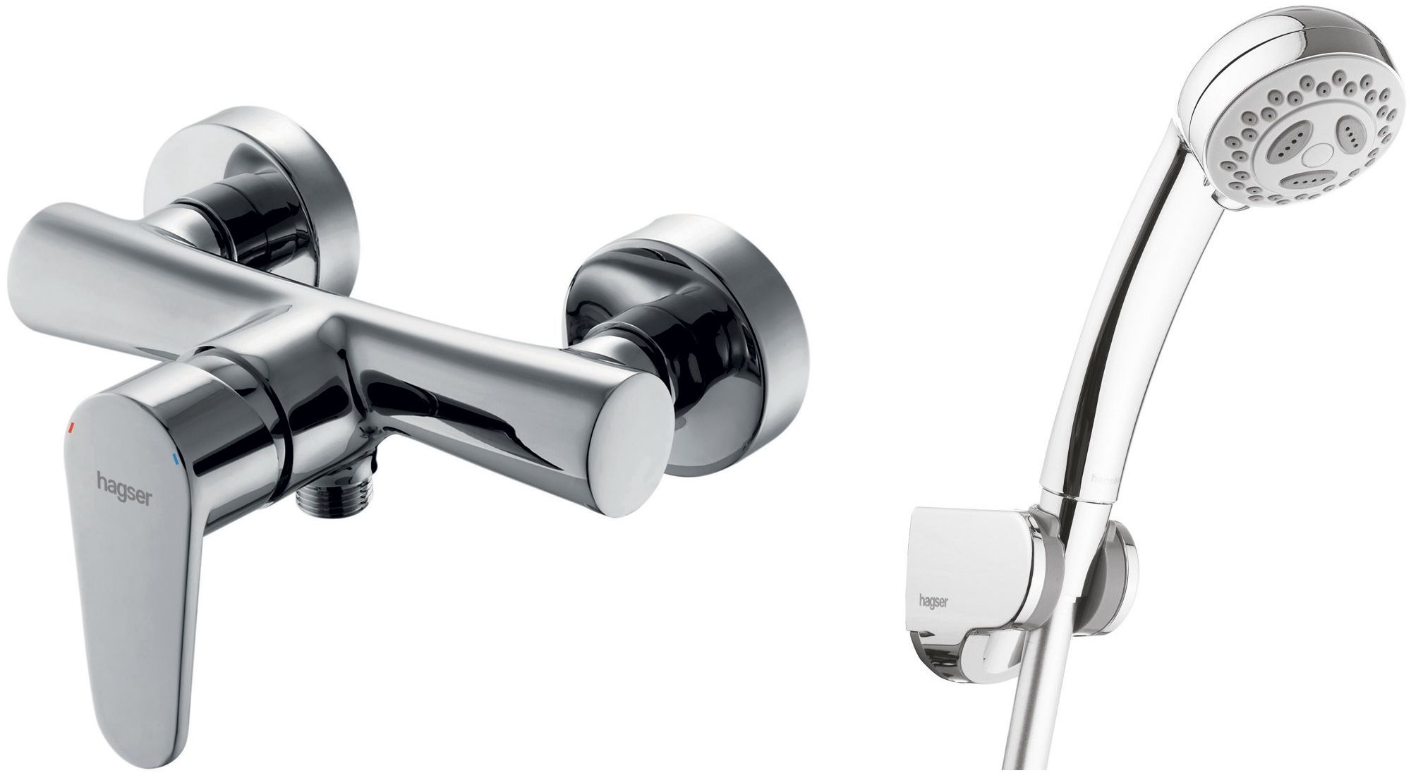 Set mitigeur de douche Hagser Della HGR20000033, tuyau de douche Hagser Ute HGR15000037, HGR60000037, HGR90000037