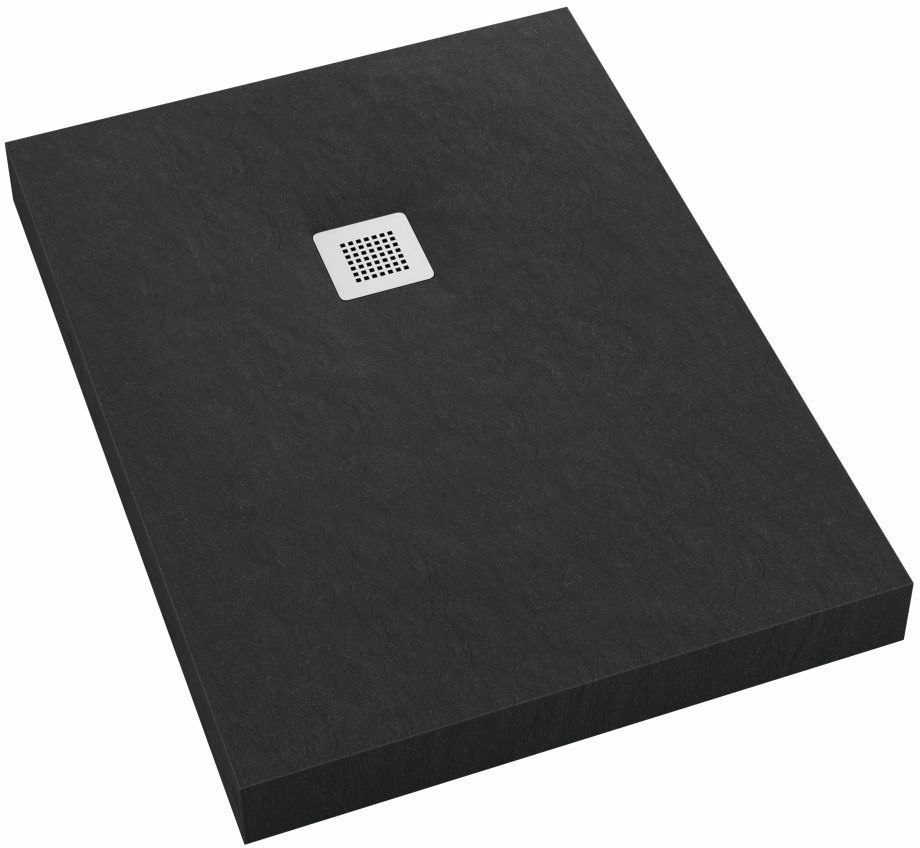 Schedpol New Horizons Black Stone receveur de douche rectangulaire + cache 100x80 cm noir 3.3306/C/ST-M2