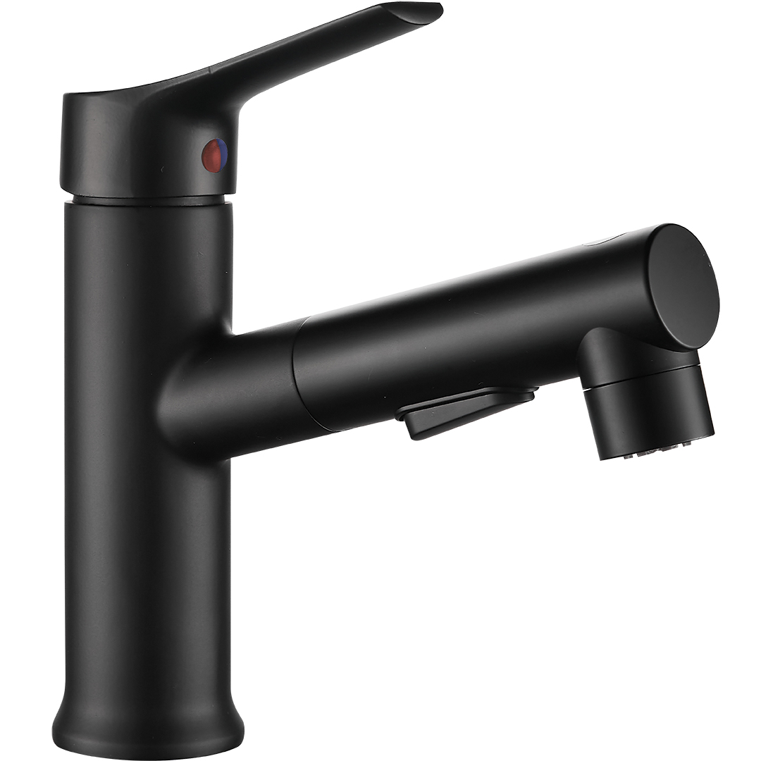 Kuchinox Fonte mitigeur de lavabo sur pied noir BQT729D