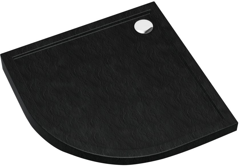 Schedpol Caspar New Black Stone receveur de douche semi-circulaire 90x90 cm noir 3.2334/C/ST