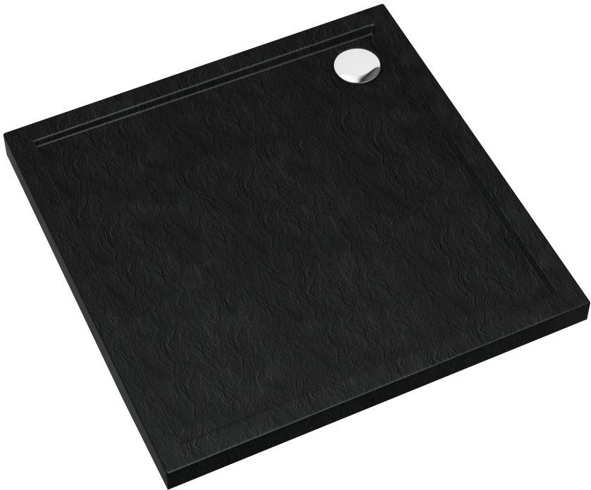 Schedpol Caspar New Black Stone receveur de douche carré 90x90 cm noir 3.2331/C/ST