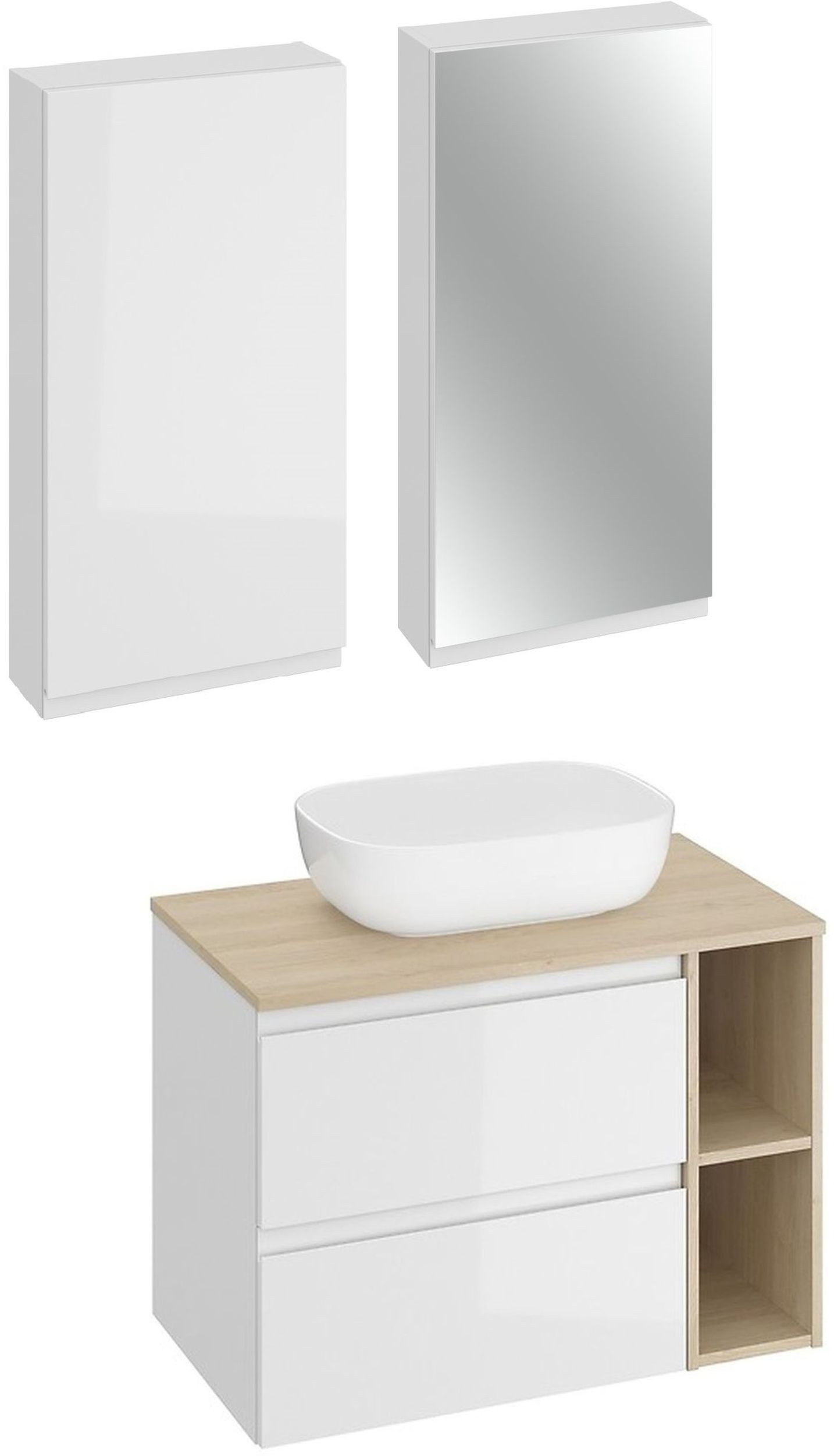 Set armoire Cersanit Moduo S929-010, lavabo Cersanit Moduo K116-050, S590-030, K116-018, K116-020, S590-023
