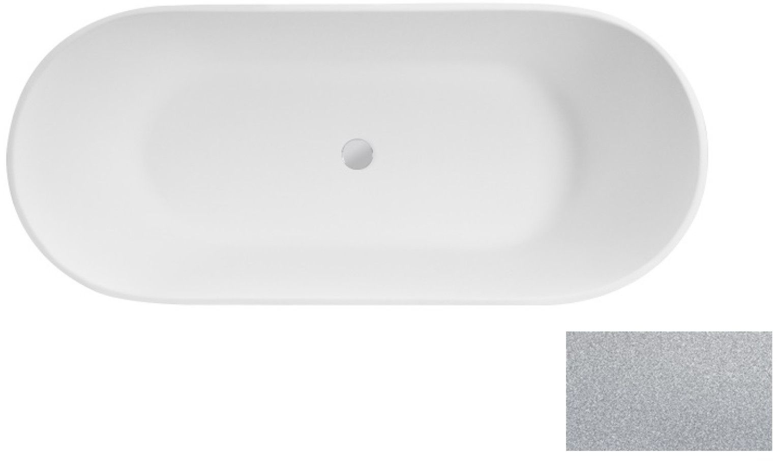 Besco Moya baignoire autoportante 159x68.4 cm ovale bicolore #WMD-160-MS