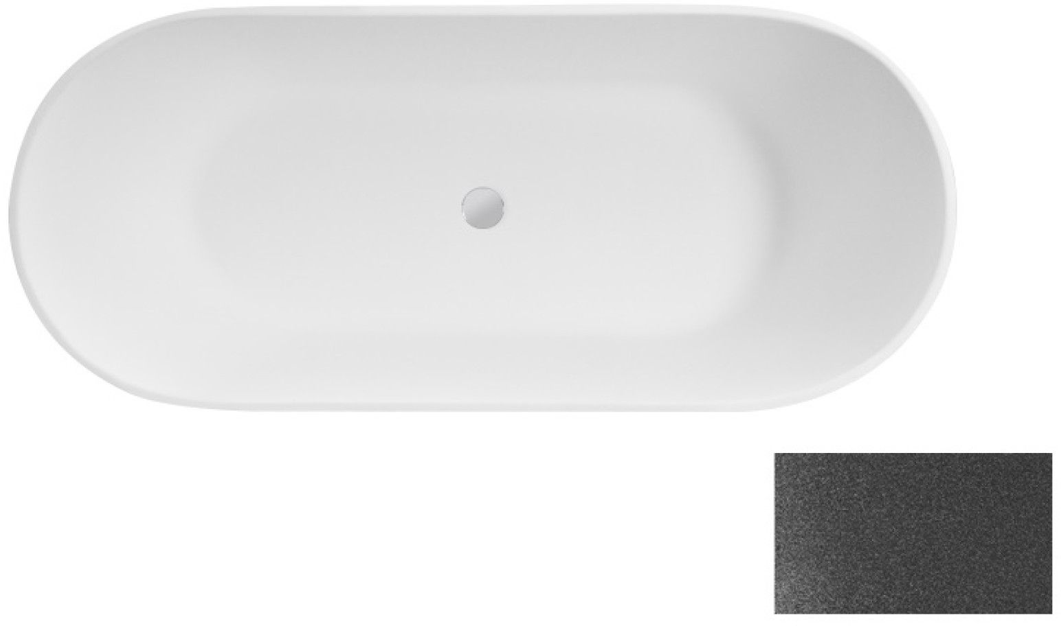 Besco Moya baignoire autoportante 159x68.4 cm ovale bicolore #WMD-160-MG