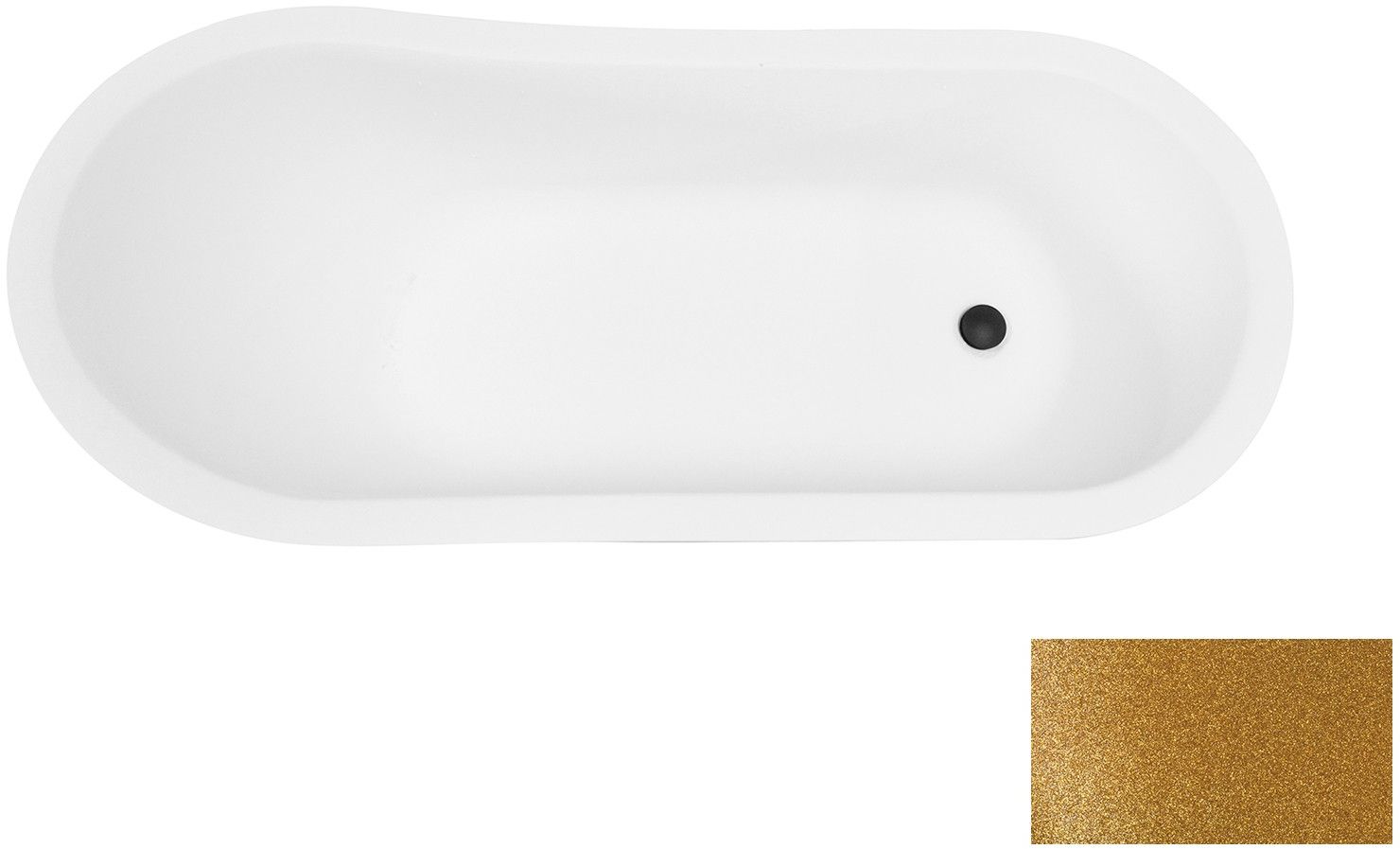 Besco Olaya baignoire autoportante 157.5x66.5 cm ovale bicolore #WAO-160-GZW