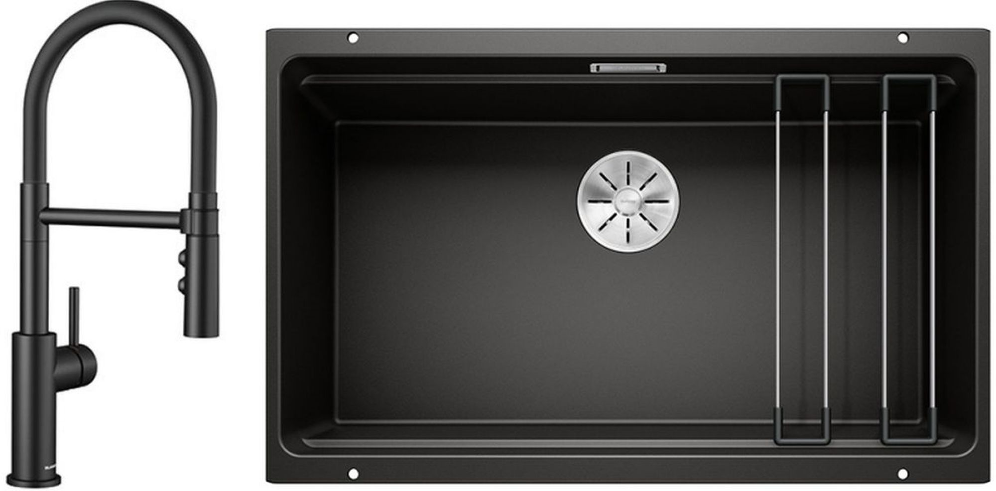 Set évier en granit Blanco Etagon 700-U 525891, mitigeur de cuisine Blanco Catris-S 525793