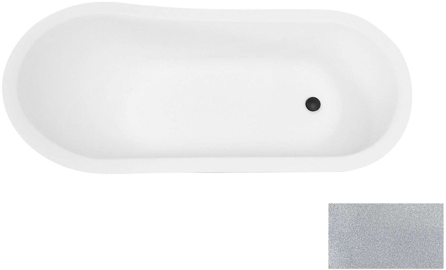 Besco Olaya baignoire autoportante 157.5x68 cm ovale bicolore #WAO-160-GSC