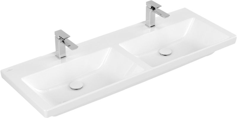 Villeroy & Boch Subway 3.0 lavabo 130x47 cm rectangulaire classique-double blanc 4A71D101
