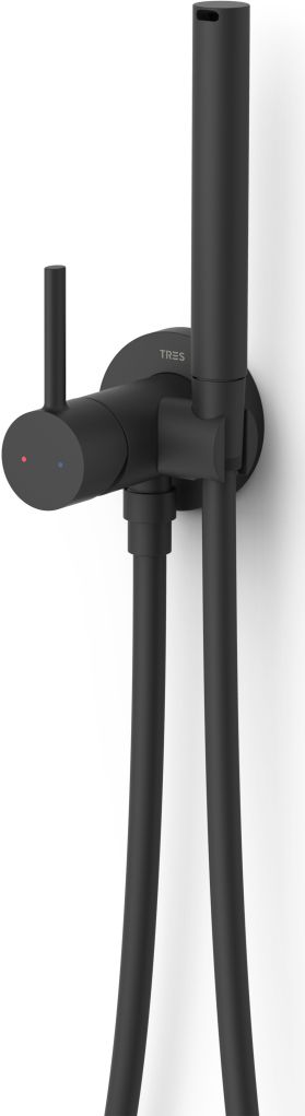 Tres Max-Tres mitigeur bidet avec kit de douche encastrée noir 134122NM