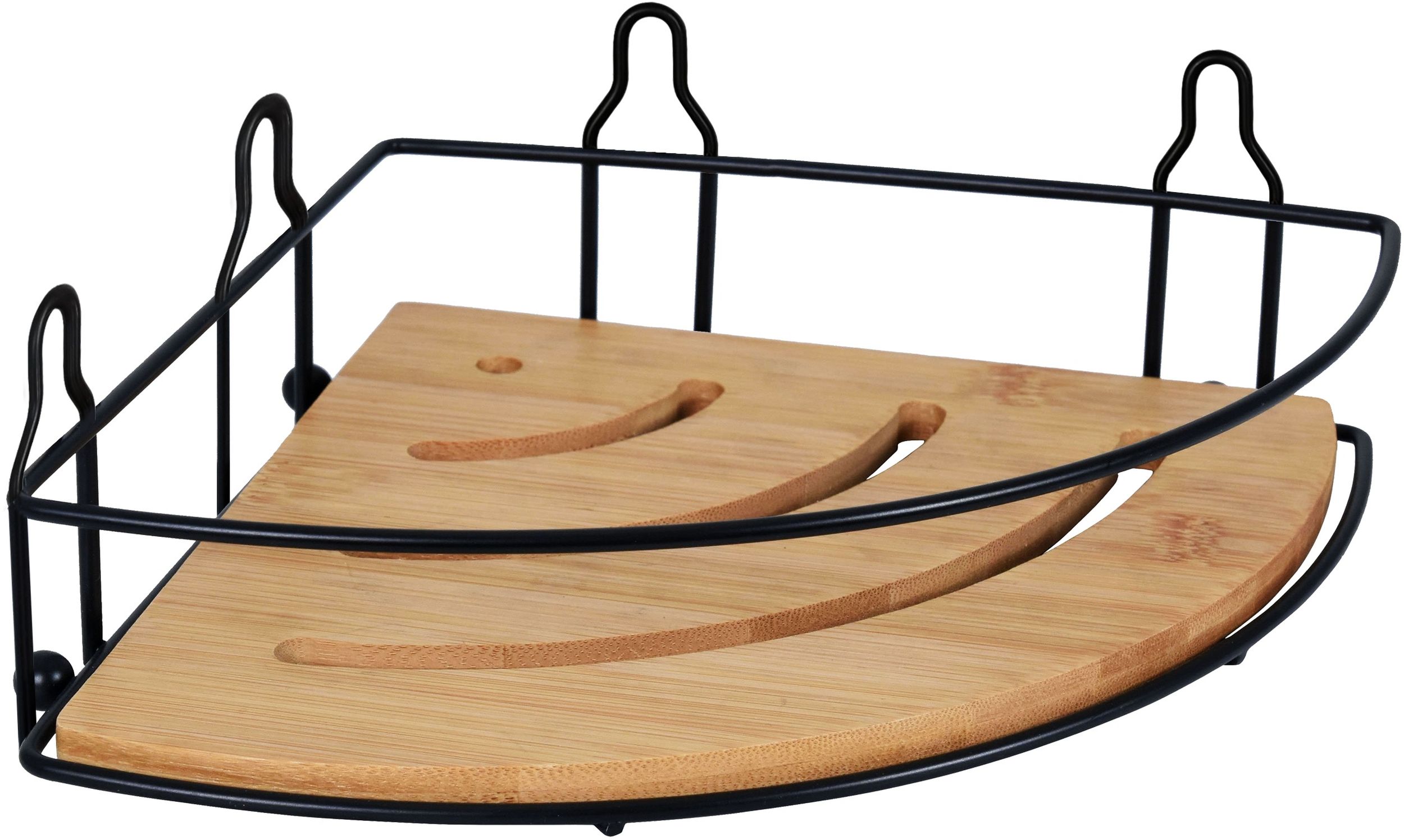 BISK Umbra étagère d’angle 19.5 cm noir-bois 08165