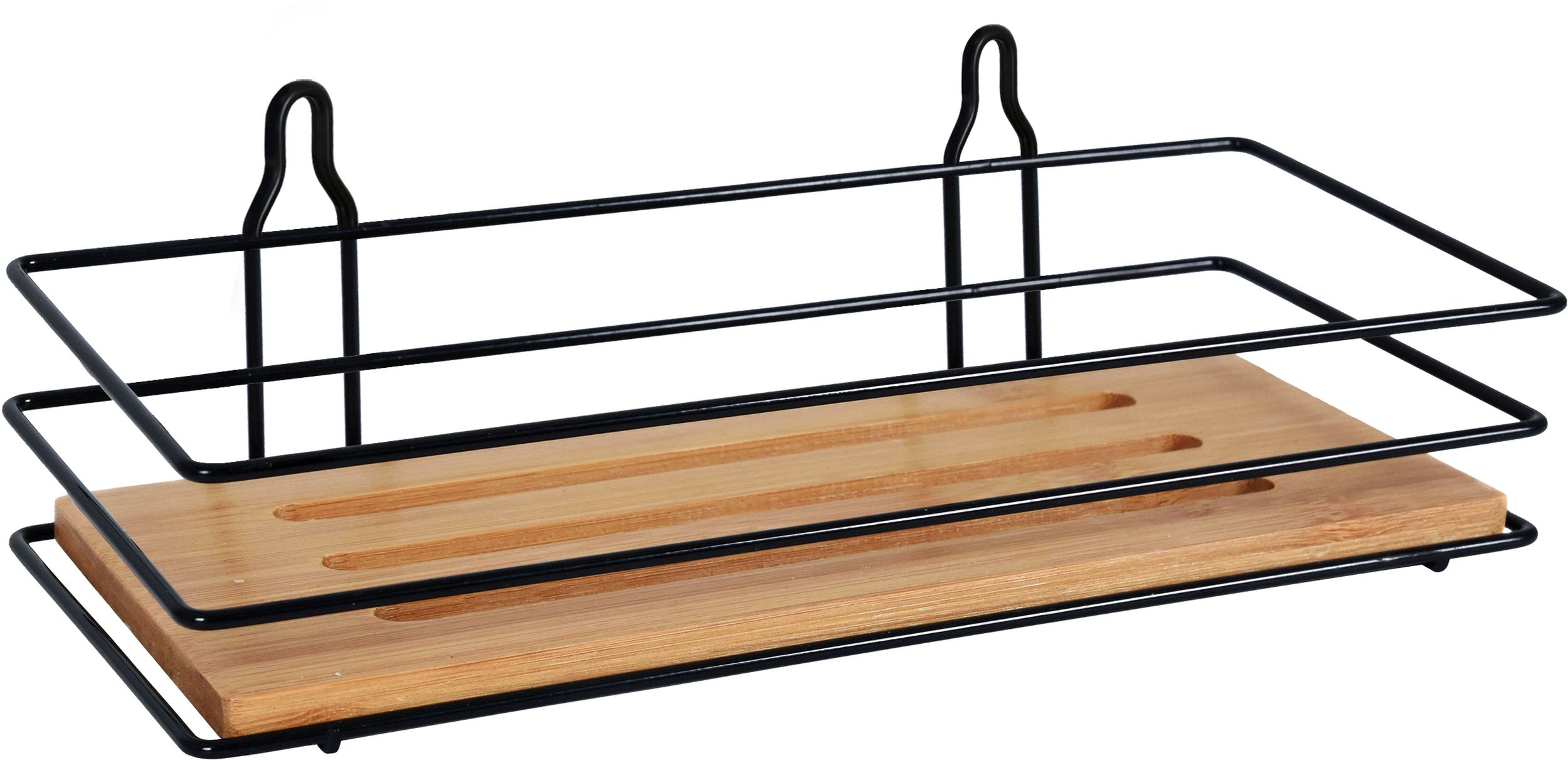 BISK Umbra étagère de salle de bain 25 cm noir-bois 08167