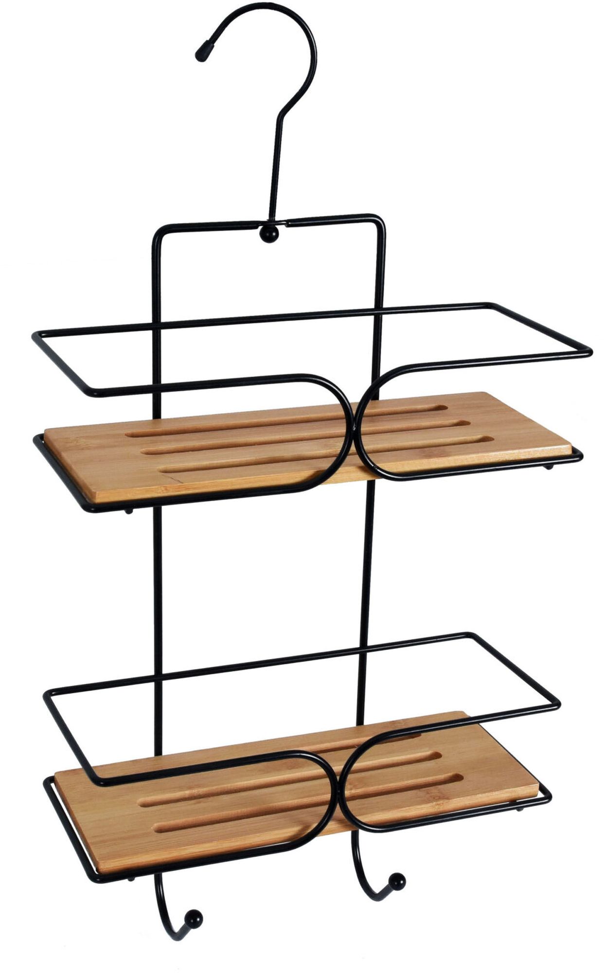 BISK Umbra étagère de salle de bain 25 cm noir-bois 08166
