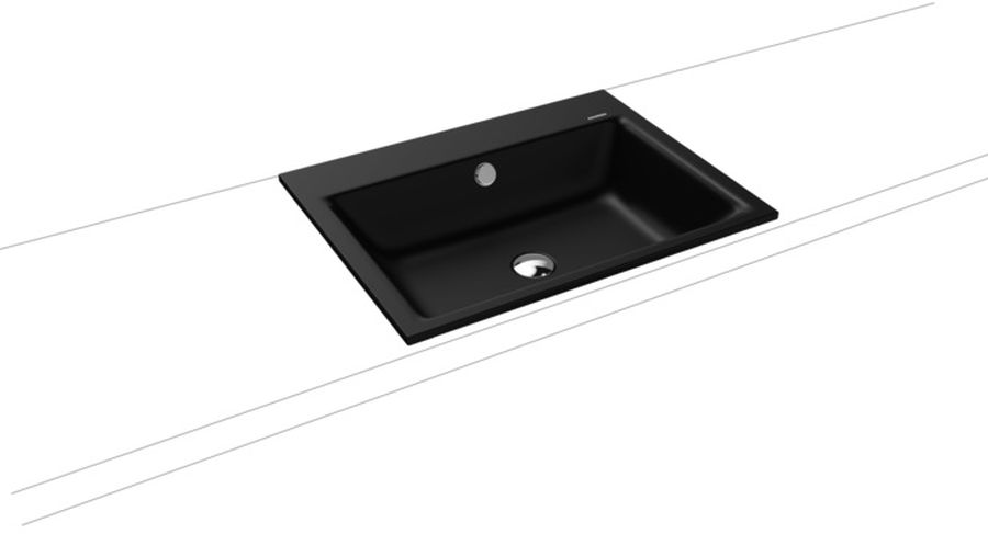 Kaldewei Puro lavabo 60x46 cm rectangulaire encastrée noir mat 900106013676