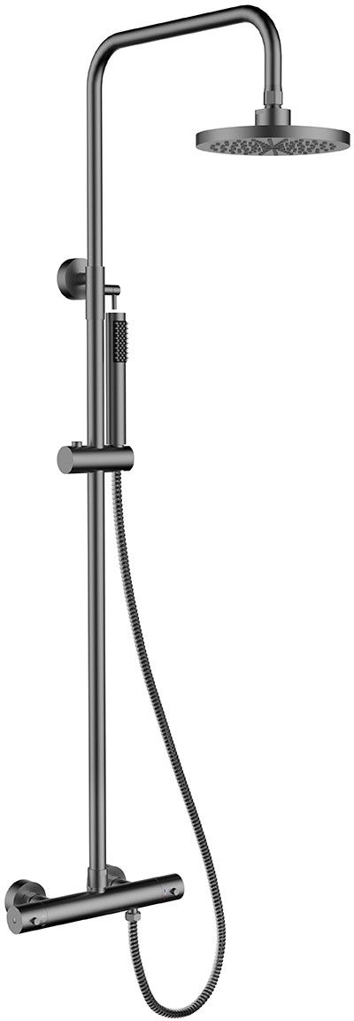Besco Decco ensemble de douche mural avec thermostat oui graphite BP-DIT-GR