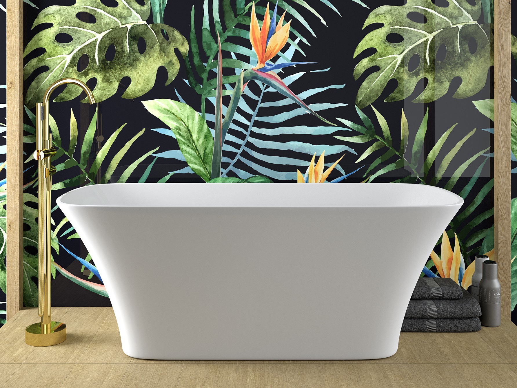 Besco Assos S-Line baignoire autoportante 160x70 cm rectangulaire blanc #WMMB-160ASB