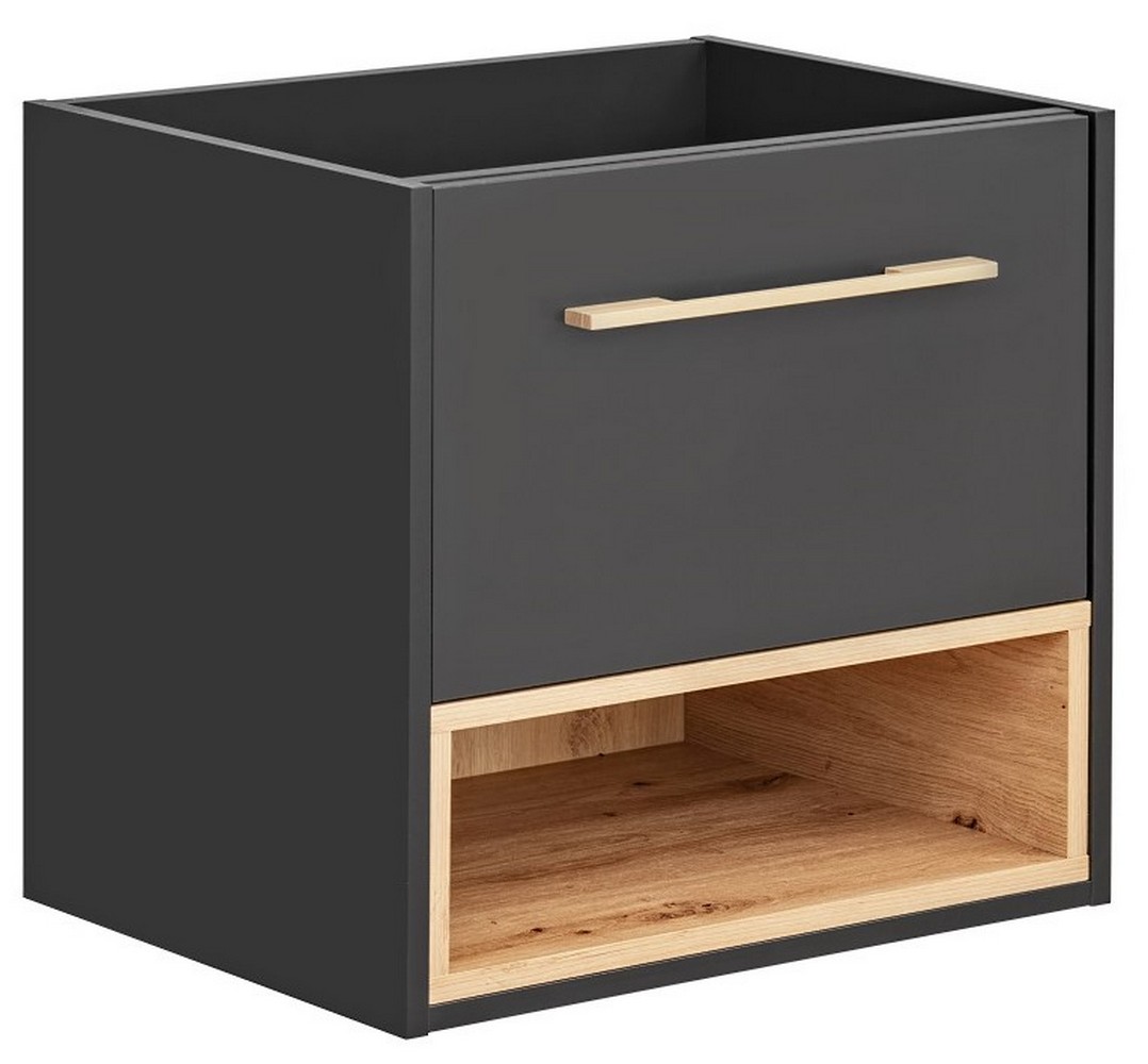 Comad Borneo armoire 60x46x57 cm sous-lavabo suspendu graphite-gris-chêne BORNEOCOSMOS820FSC