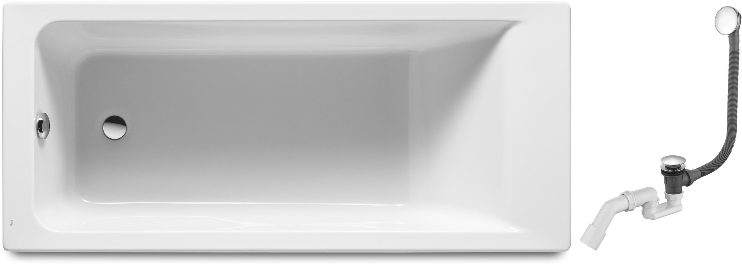 Set baignoire rectangulaire Roca Easy A248625000, siphon de baignoire Oltens Fusa 03002100