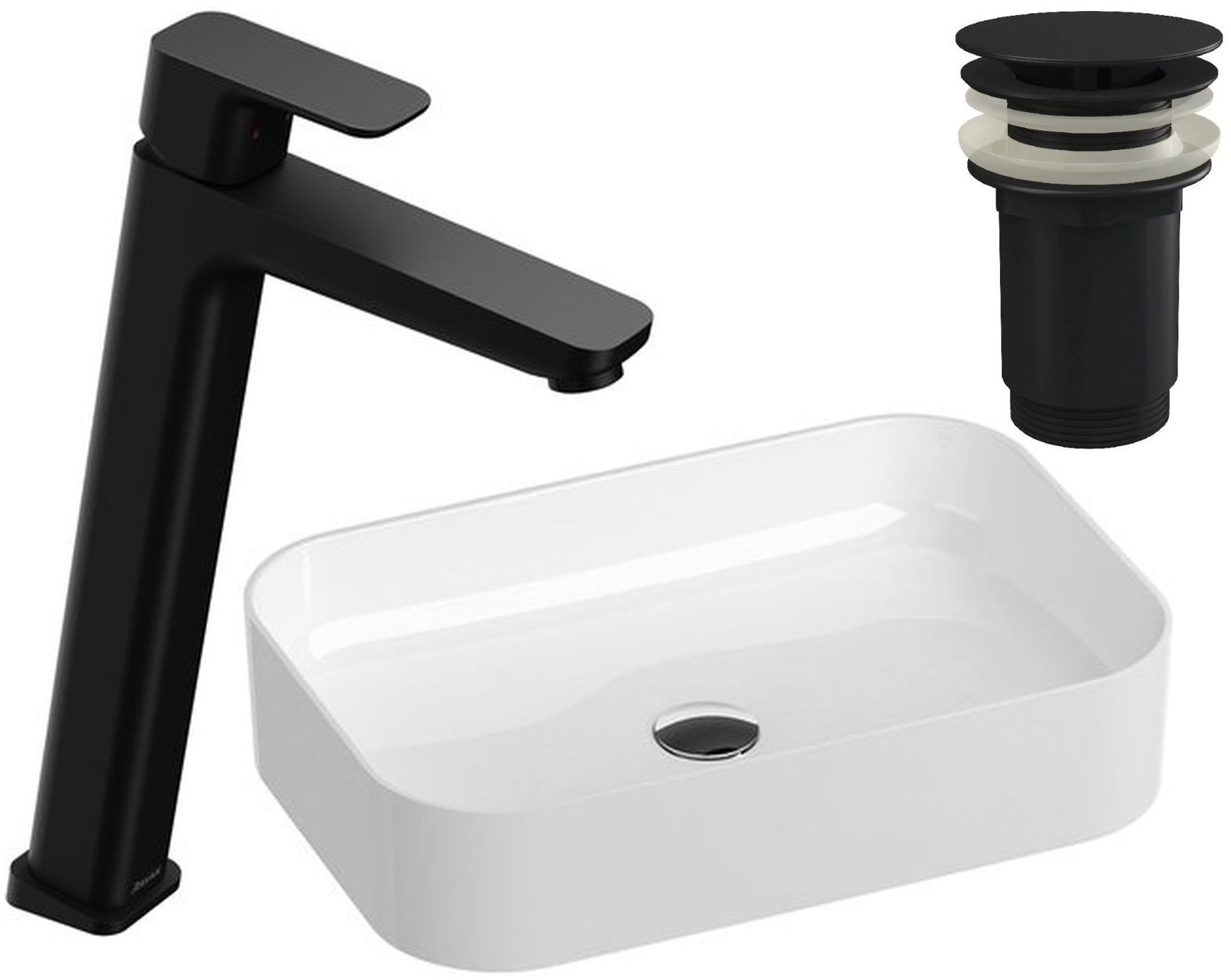 Set mitigeur de lavabo Ravak 10° X070151, lavabo Ravak Ceramic XJX01155002, X01762