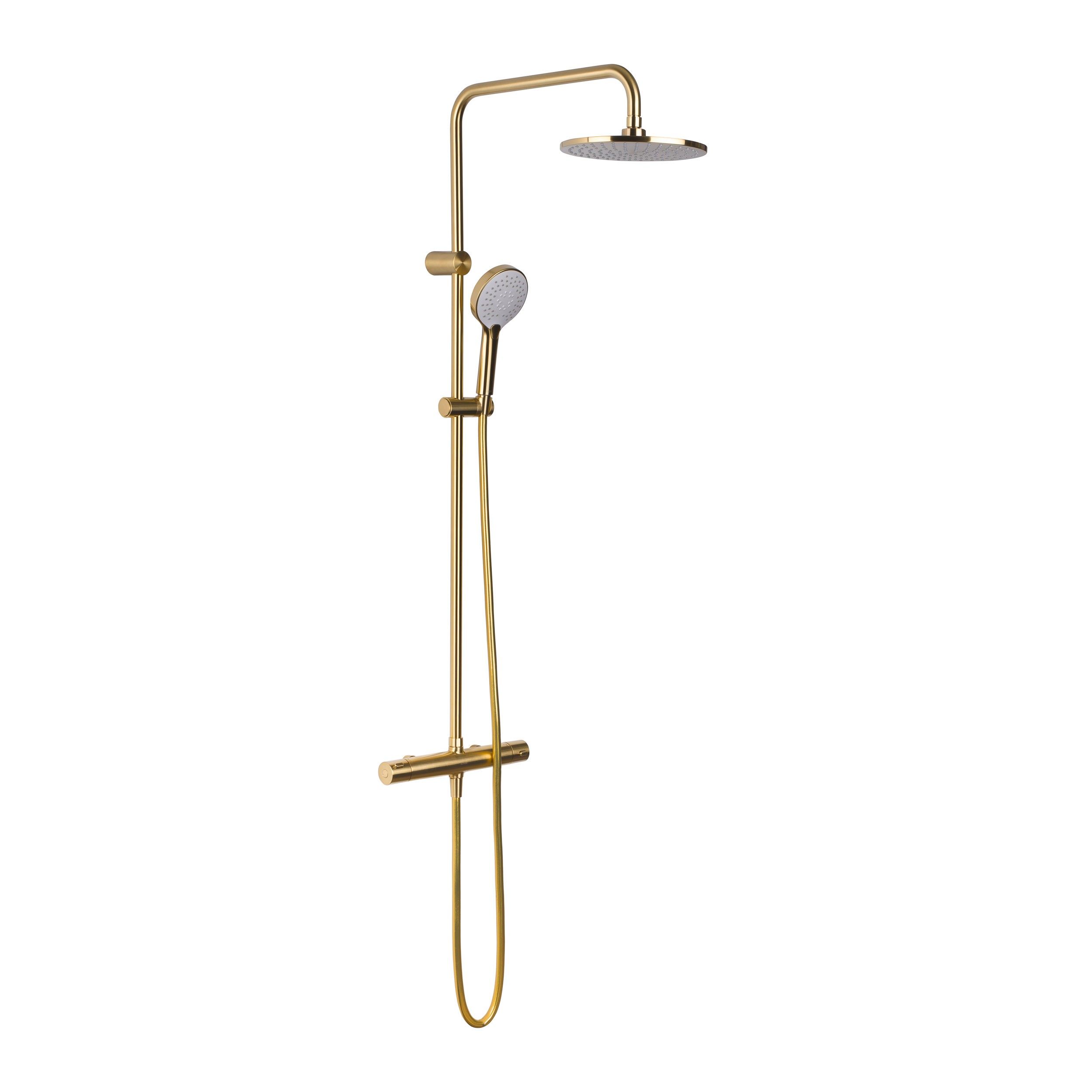 Oltens Atran ensemble de douche mural avec thermostat oui or brossé 36500810