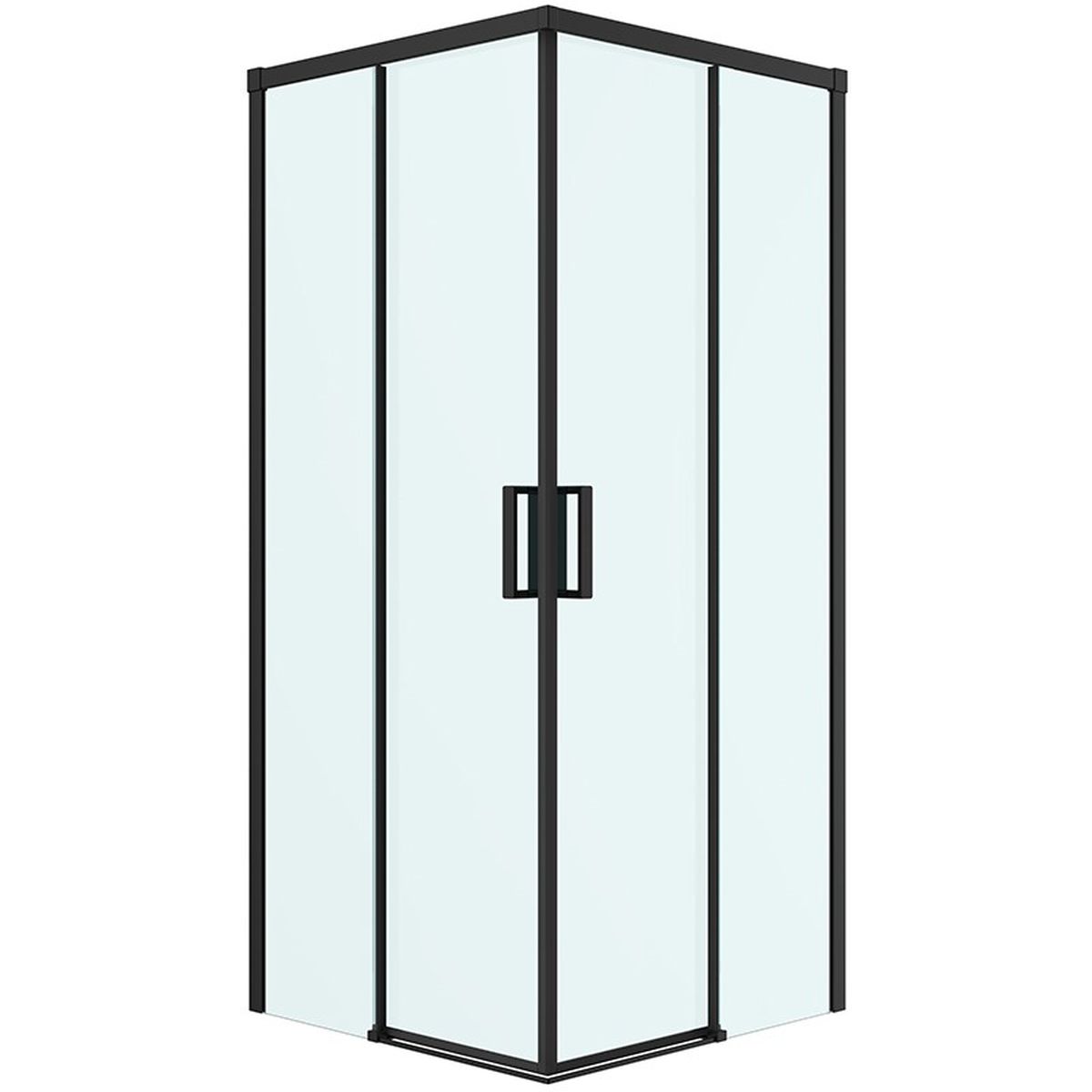 Oltens Breda cabine de douche 90x90 cm carrée noir mat/verre transparent 20006300