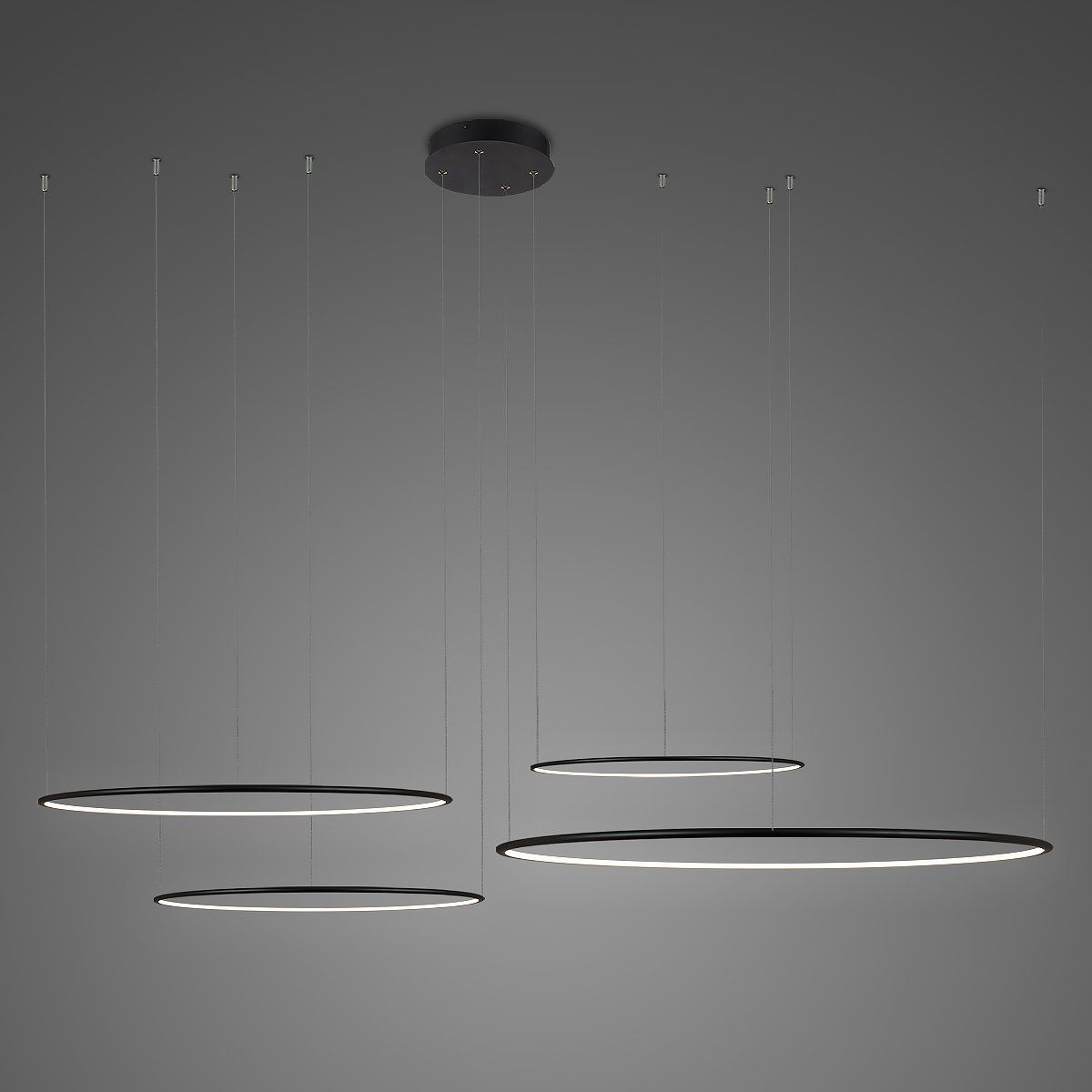 Altavola Design Ledowe Okręgi lampe suspendue 4x106 W noir LA084/CO4_100_in_3k_black